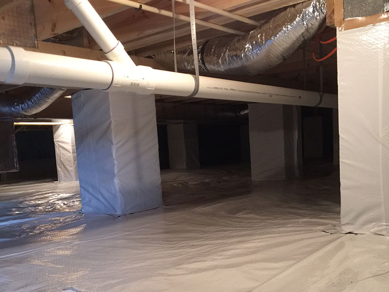 Crawl space insulation project.