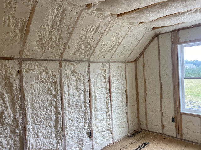 Open cell spray foam in a home
