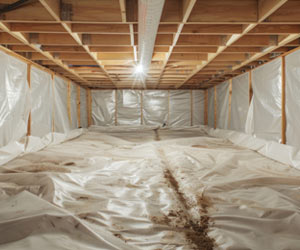 Crawl space in a Delaware home.