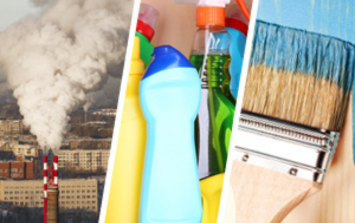 Assorted cleaning and painting supplies