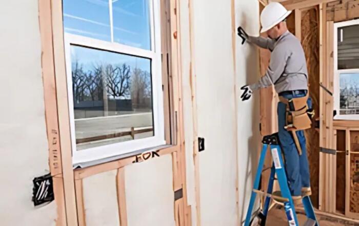 Attic worker using sprayer to apply foam insulation