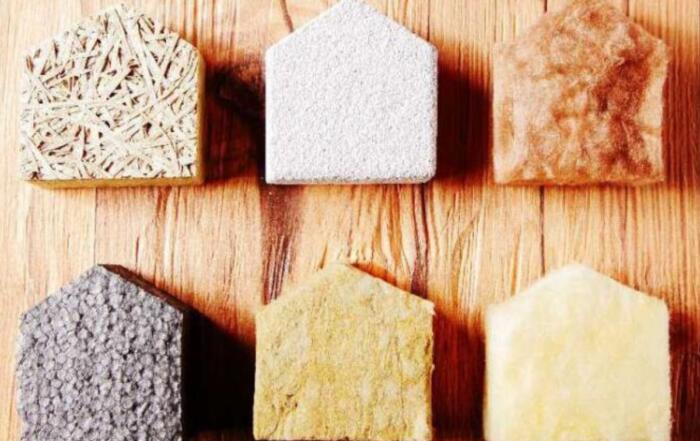 Close-up of insulation samples